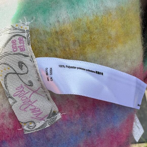 Free People Fringe Pastel Stripe Blanket 60x50 Ultra Soft Striped Throw NWT - Picture 4 of 9